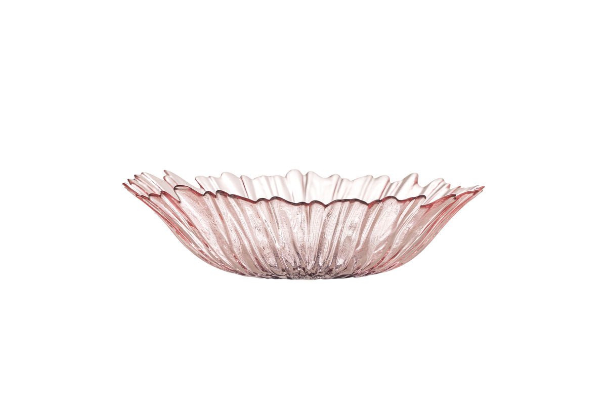Bowl Claire – made of glass in Pink with floral character