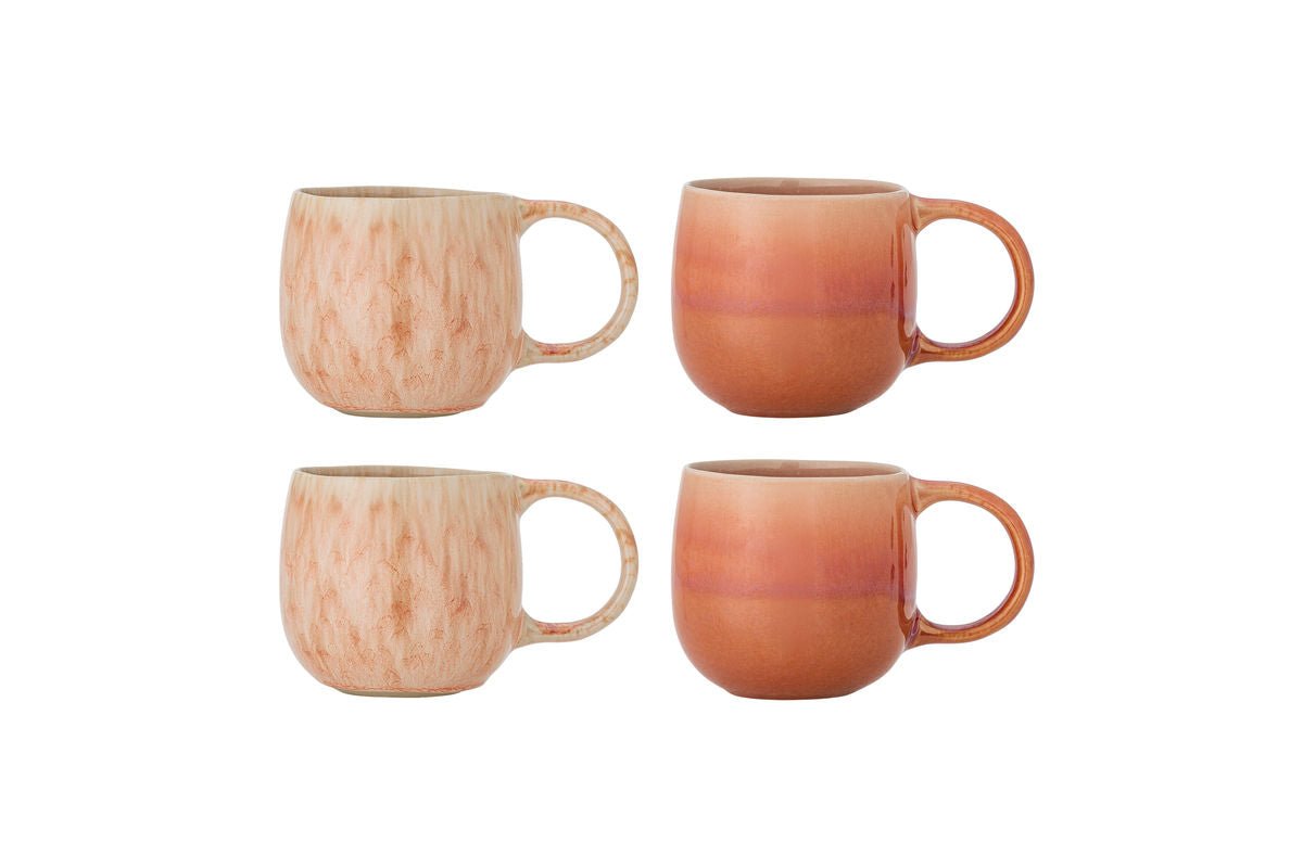 Ikki Cup Set – Reactive Glaze in Rose Tones (Set of 4)