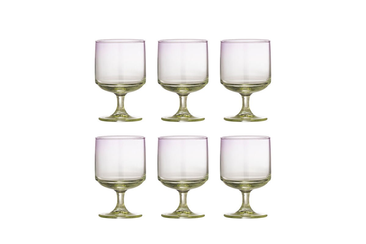 Olivetree Drinking Glasses – with gently rounded bowl in delicate violet (set of 6)