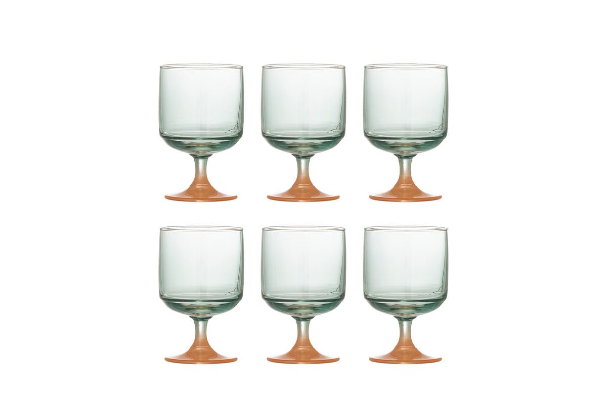 Freedom Drinking Glasses – Softly Rounded Shape with Subtly Tinted Glass (Set of 6)