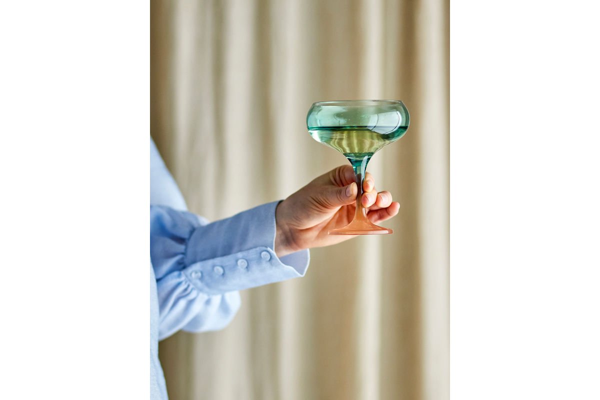 Cocktailgläser Ozeana – Gläser mit dezent bernstein- und türkisfarbene Akzente(6er-Set)