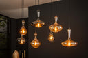 Pendant light "Viretta – 7 glass shades in carafe shape with black metal fitting
