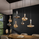 Pendant light "Viretta – 7 glass shades in carafe shape with black metal fitting