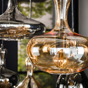 Pendant light "Viretta – 7 glass shades in carafe shape with black metal fitting
