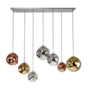 Pendant light "Althea – 7 lights in the metal color combination Gold, Copper and Chrome