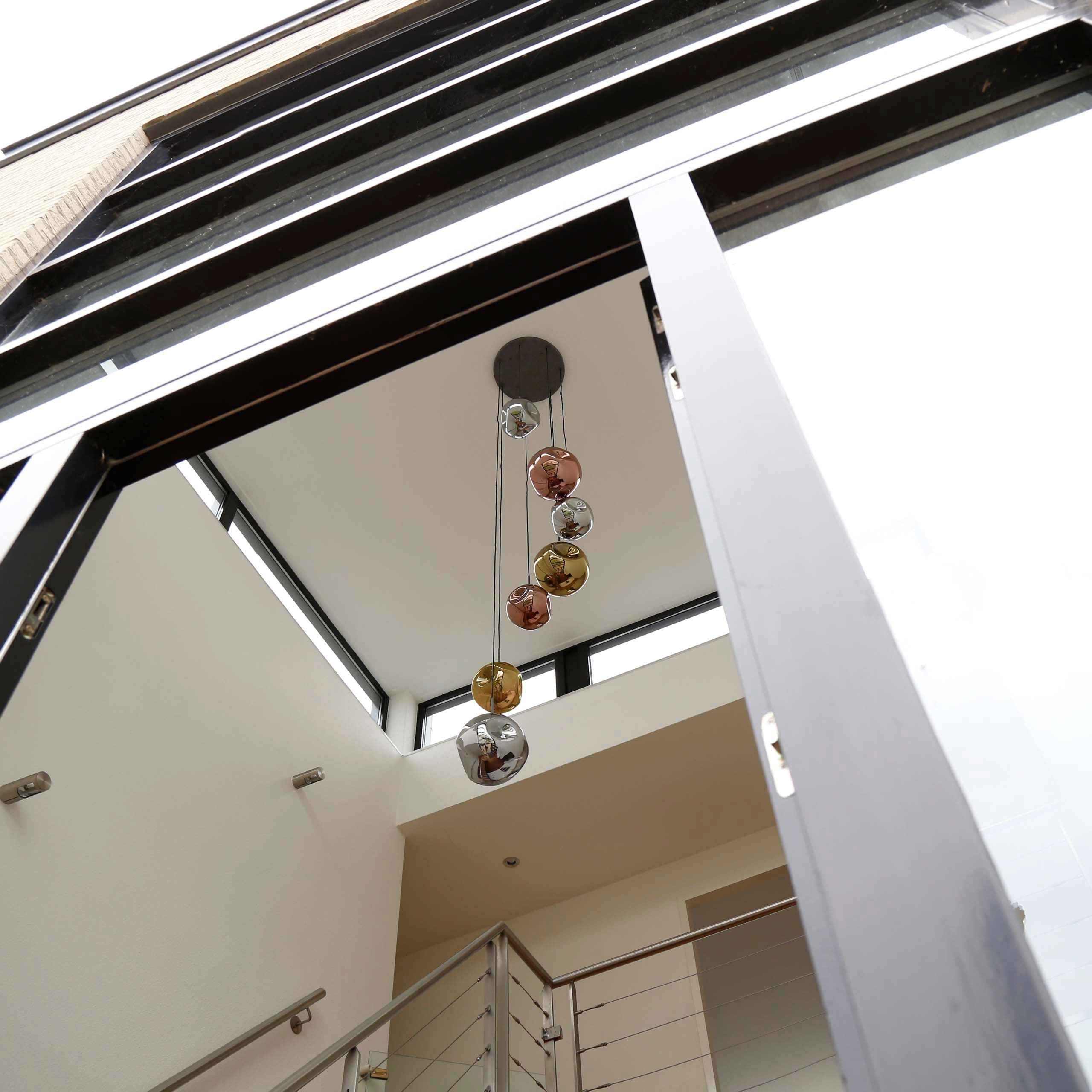 Pendant Light "Elaris" – 7 Tiered Lights in the Metal Color Combination Gold, Copper, and Chrome