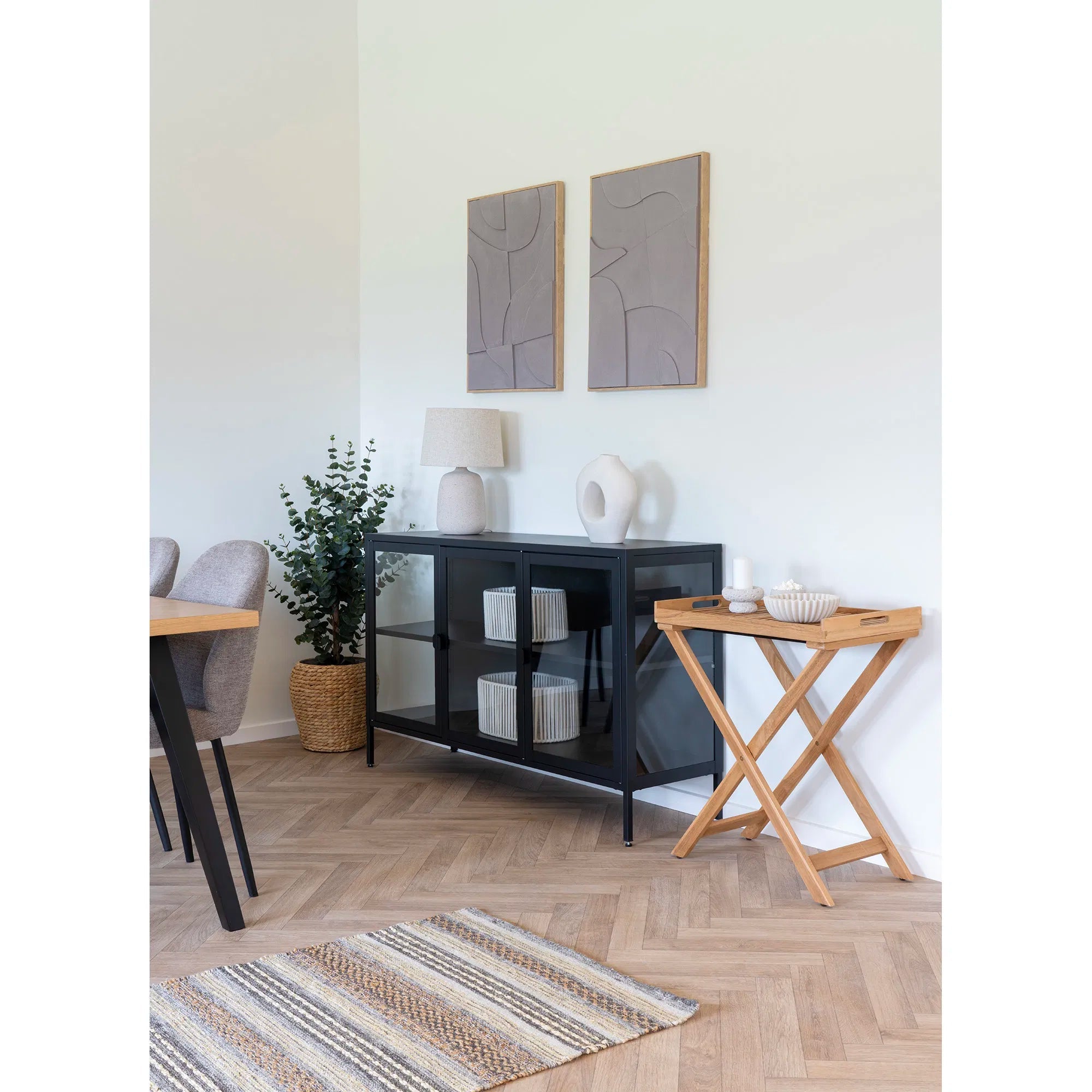 Riviera teak side table with removable tray
