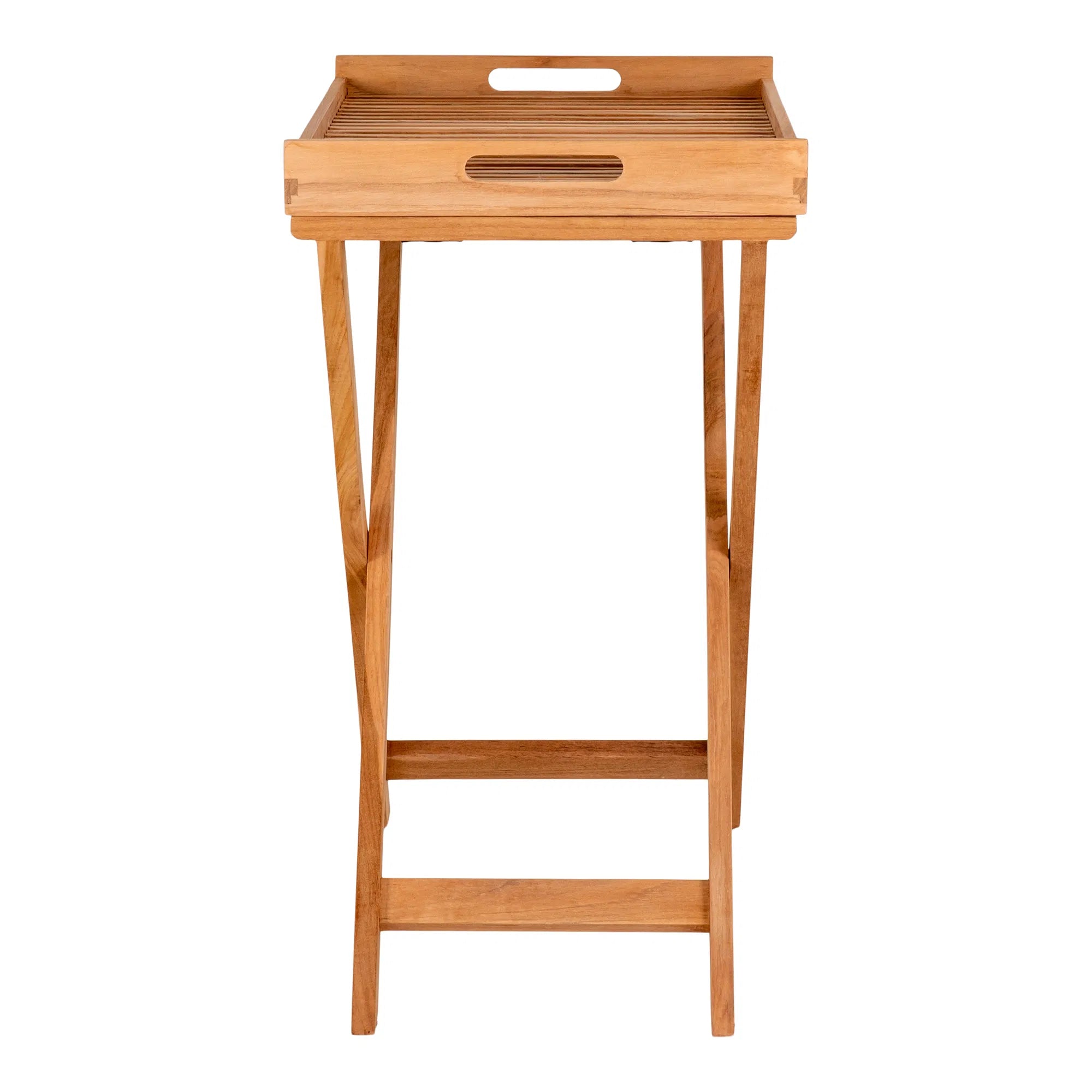 Riviera teak side table with removable tray