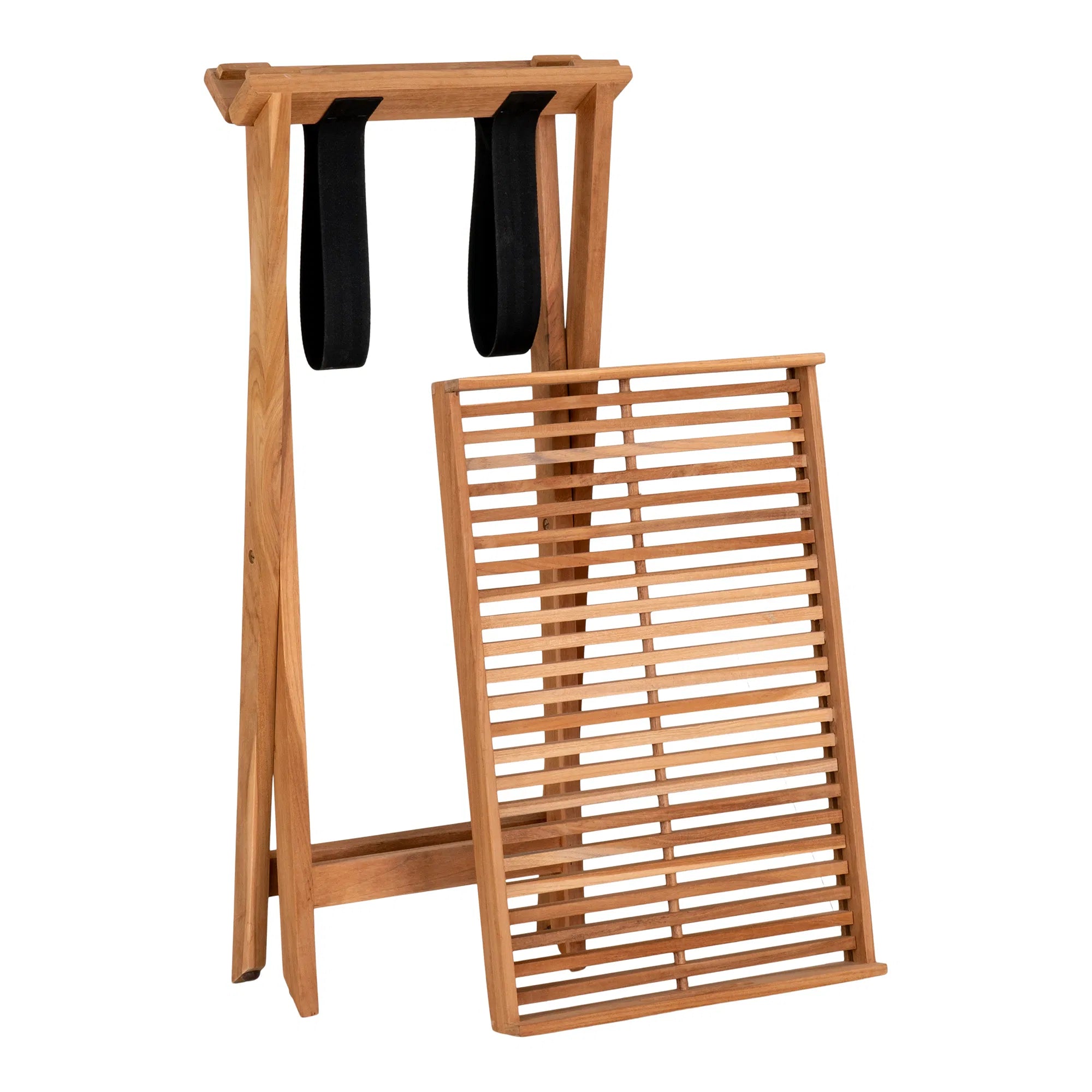 Riviera teak side table with removable tray