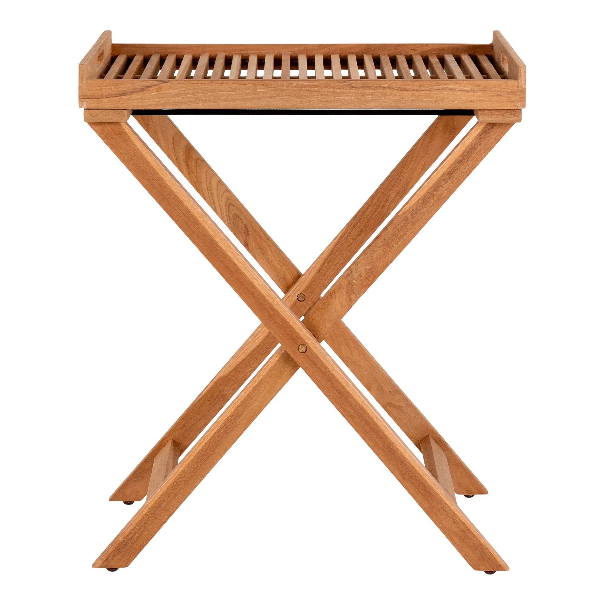 Riviera teak side table with removable tray