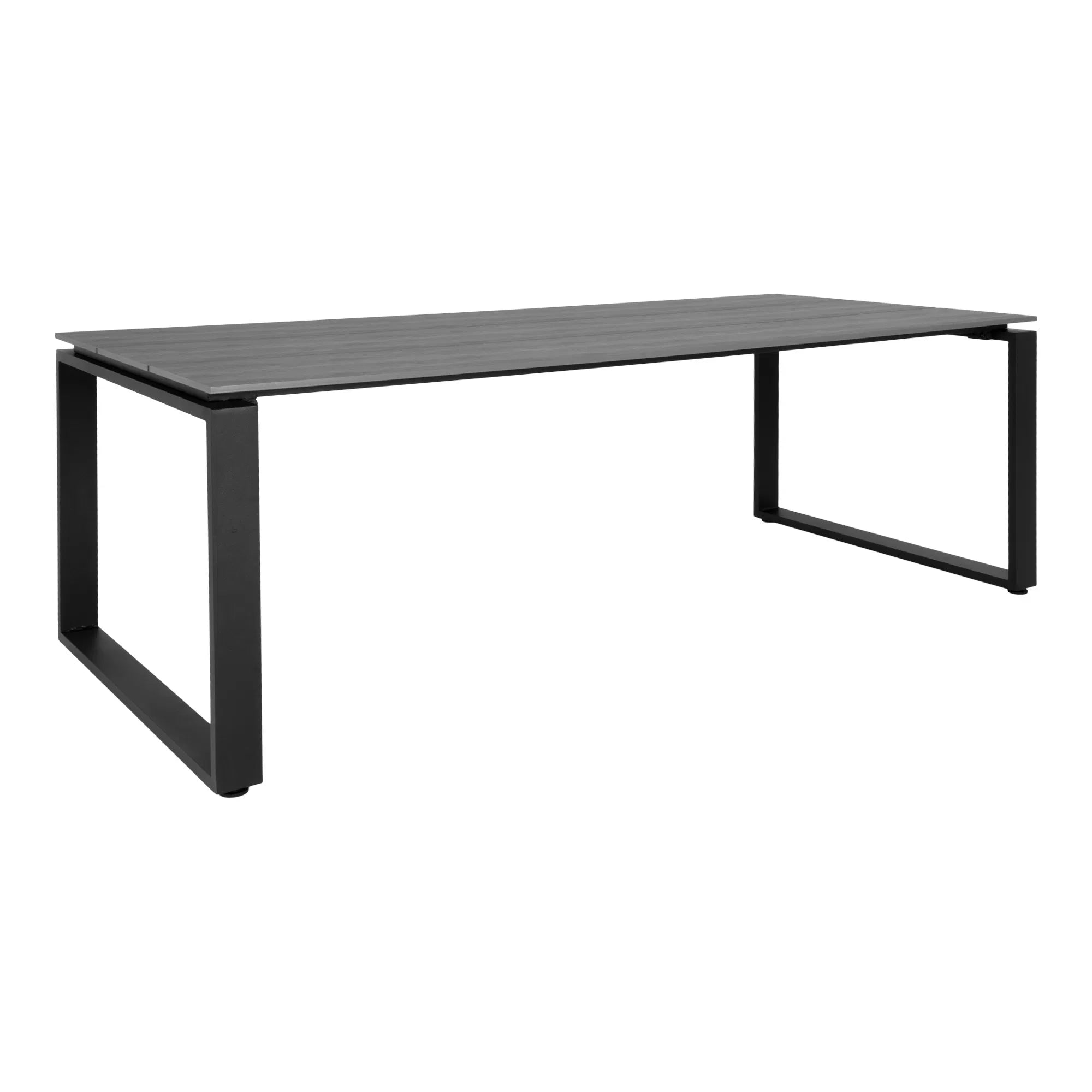 Garden Dining Table Emilio - 210×100 cm made of Nonwood & Aluminum (Gray/Black)