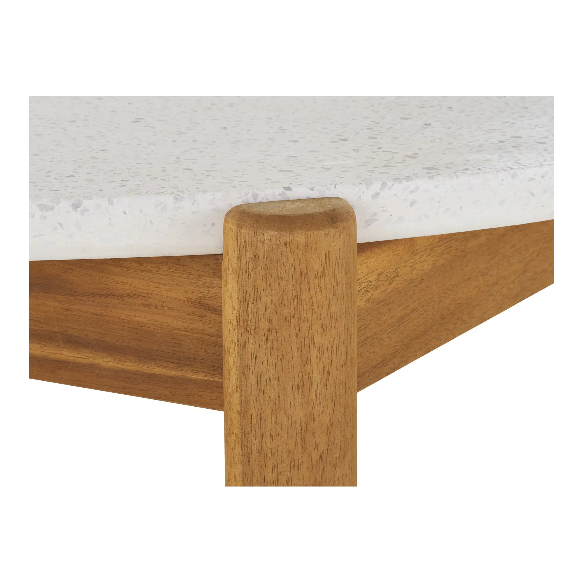 Garden Dining Table Lisa – Acacia & Terrazzo in Natural/White, ø120 cm