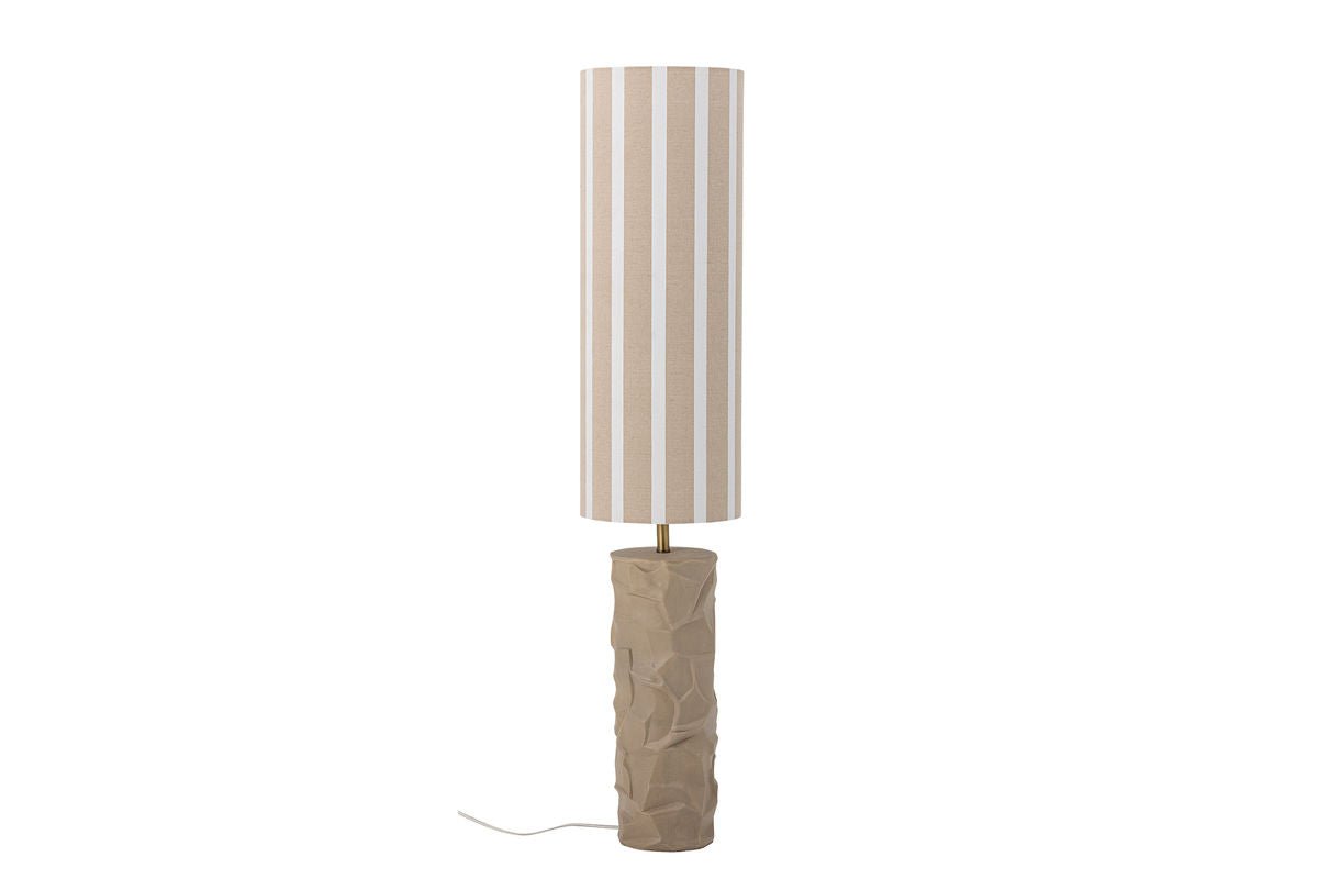 Floor Lamp Naro – Stoneware with Textured Shade in Natural Colors