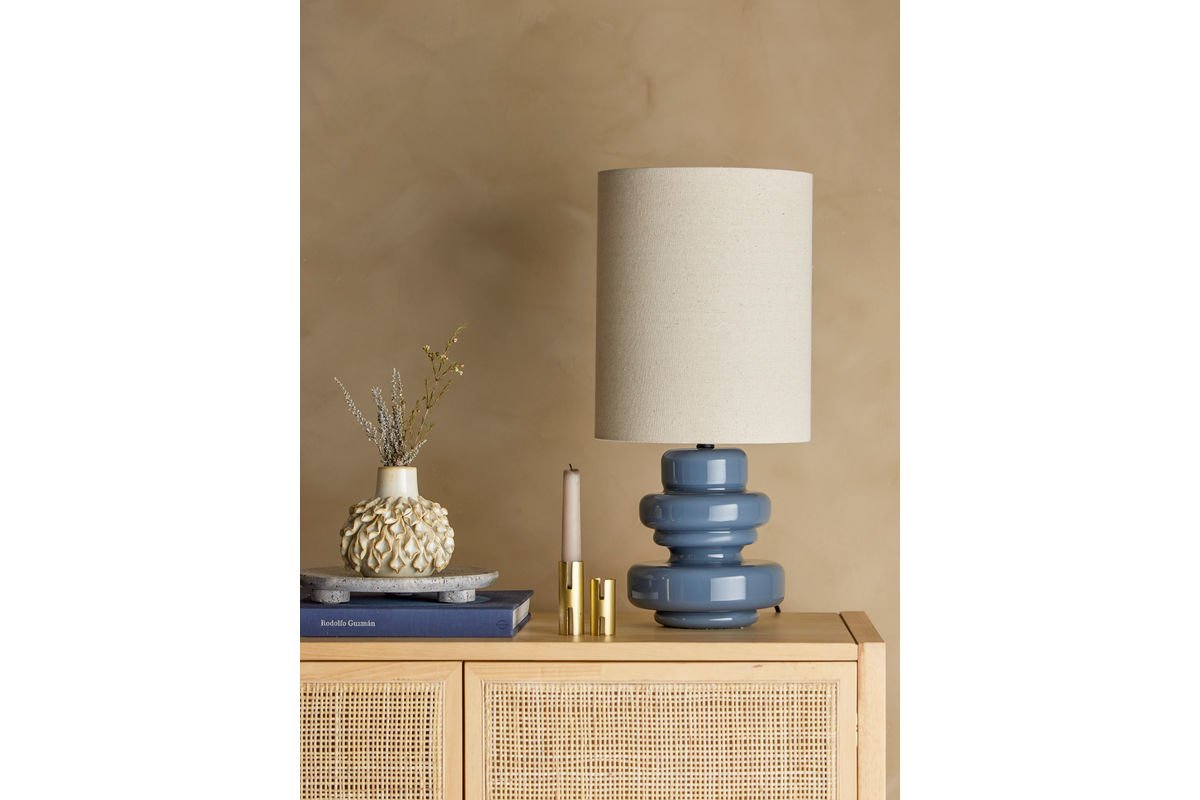 Tischlampe Glory- gewelltes Glas