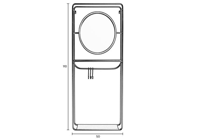 Wall shelf - mirror Duco – made of steel in Black