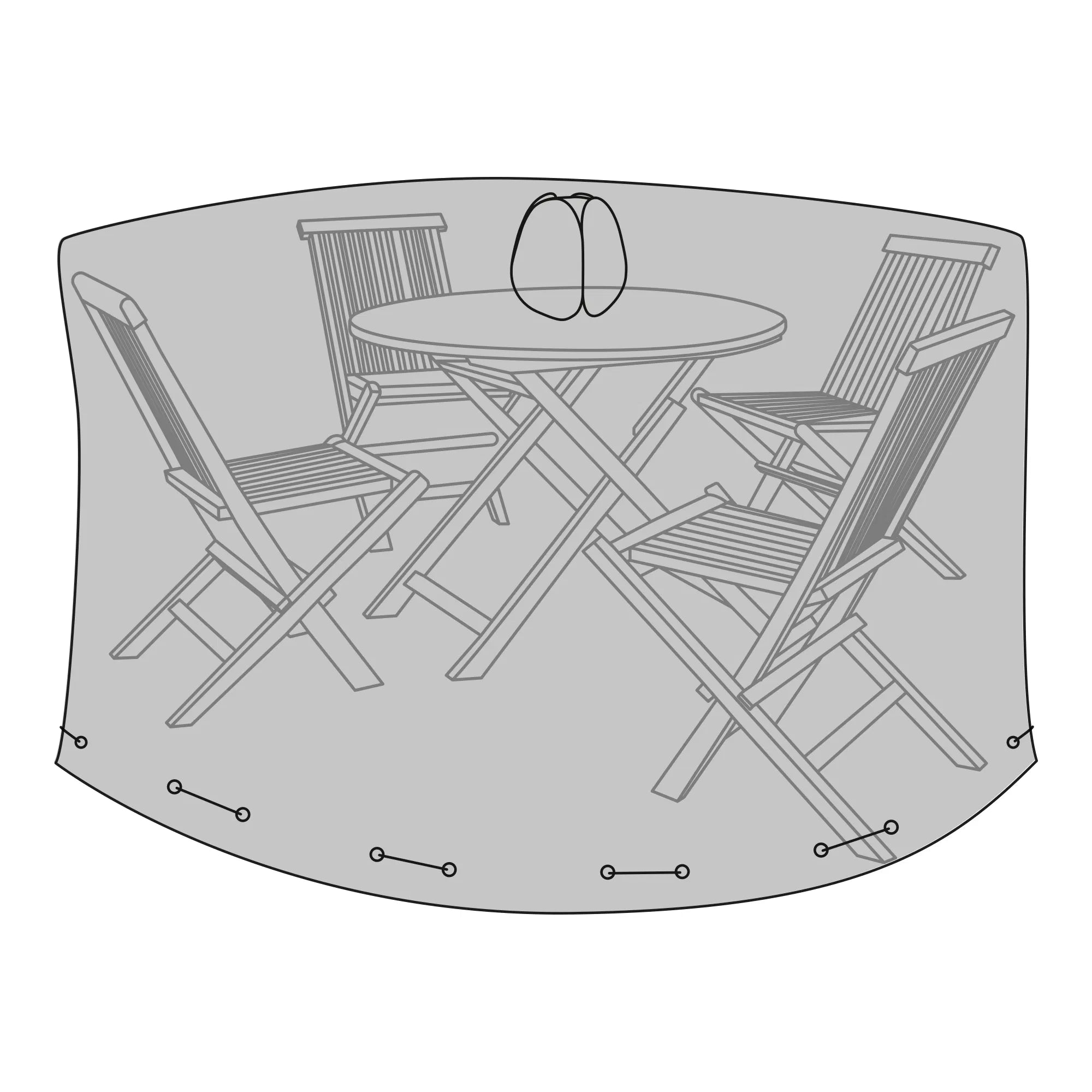 Veltano™ Round Cover – Premium Protection for Garden Table & Chairs (Ø185 cm)