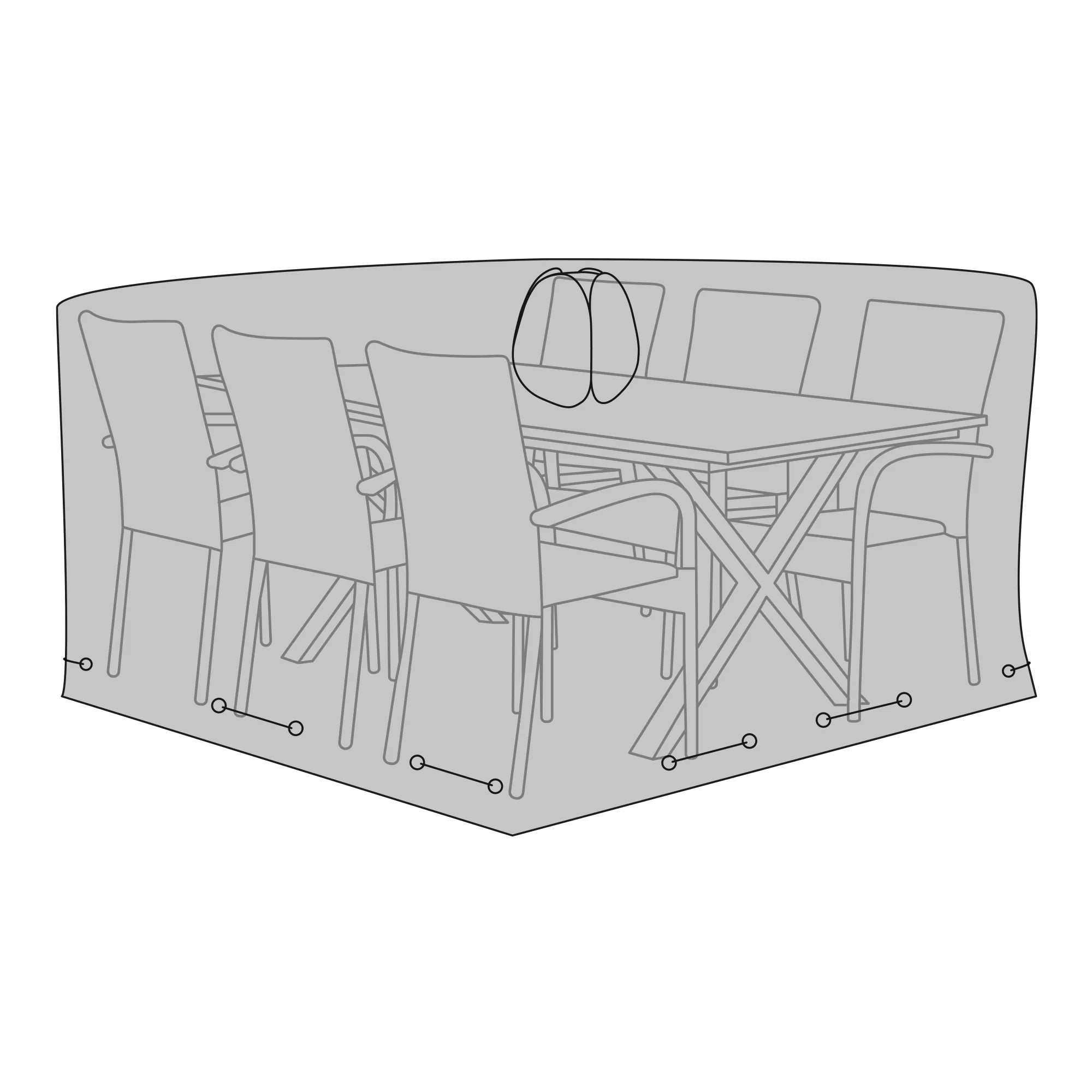 Veltano™ Protective Cover – Rectangular All-Around Protection for Dining Sets up to 6 People (235 × 155 × 95 cm)