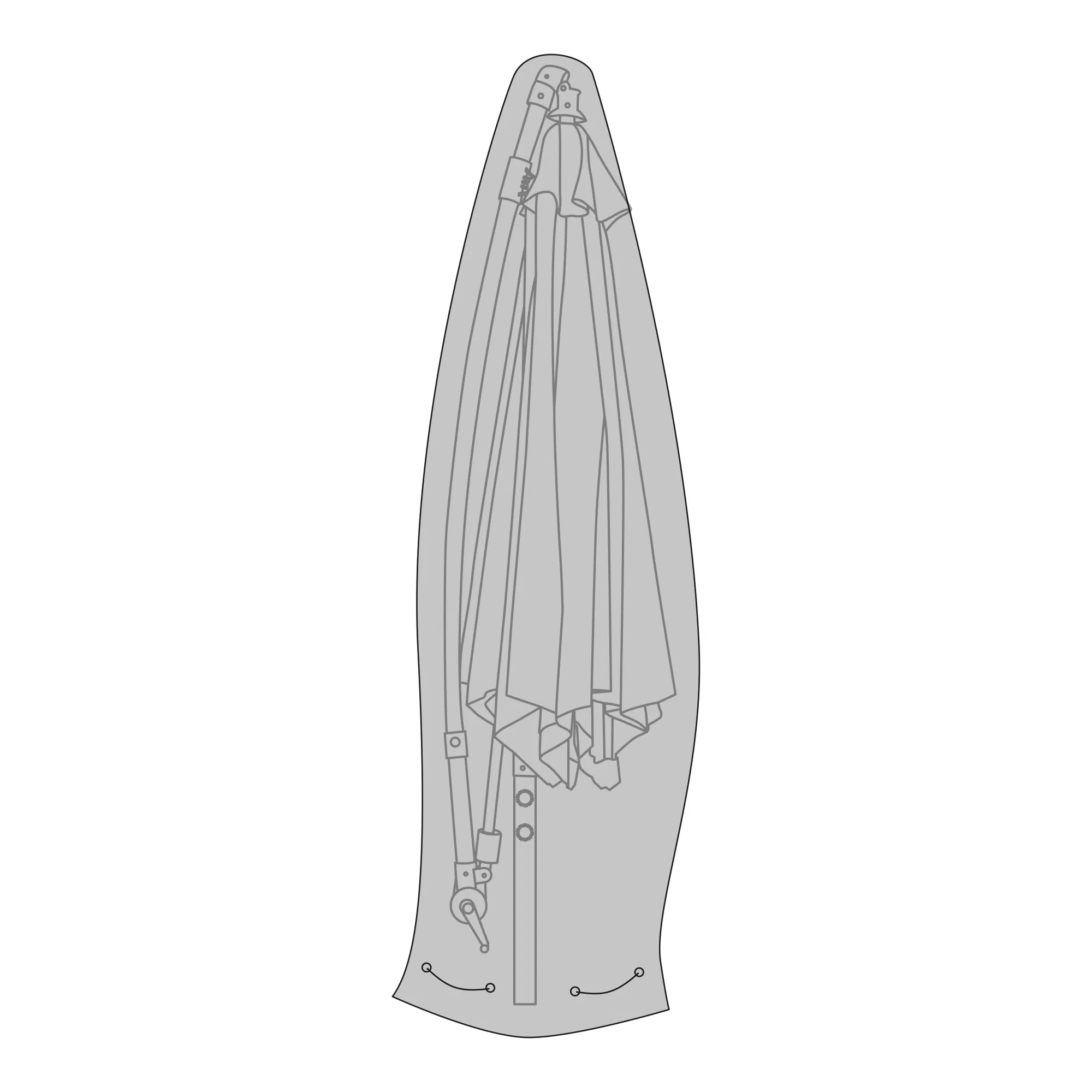 Veltano™ Protective Cover for Cantilever Umbrellas – Protection for Large Free-arm Umbrellas (270 × Ø50/55 cm)