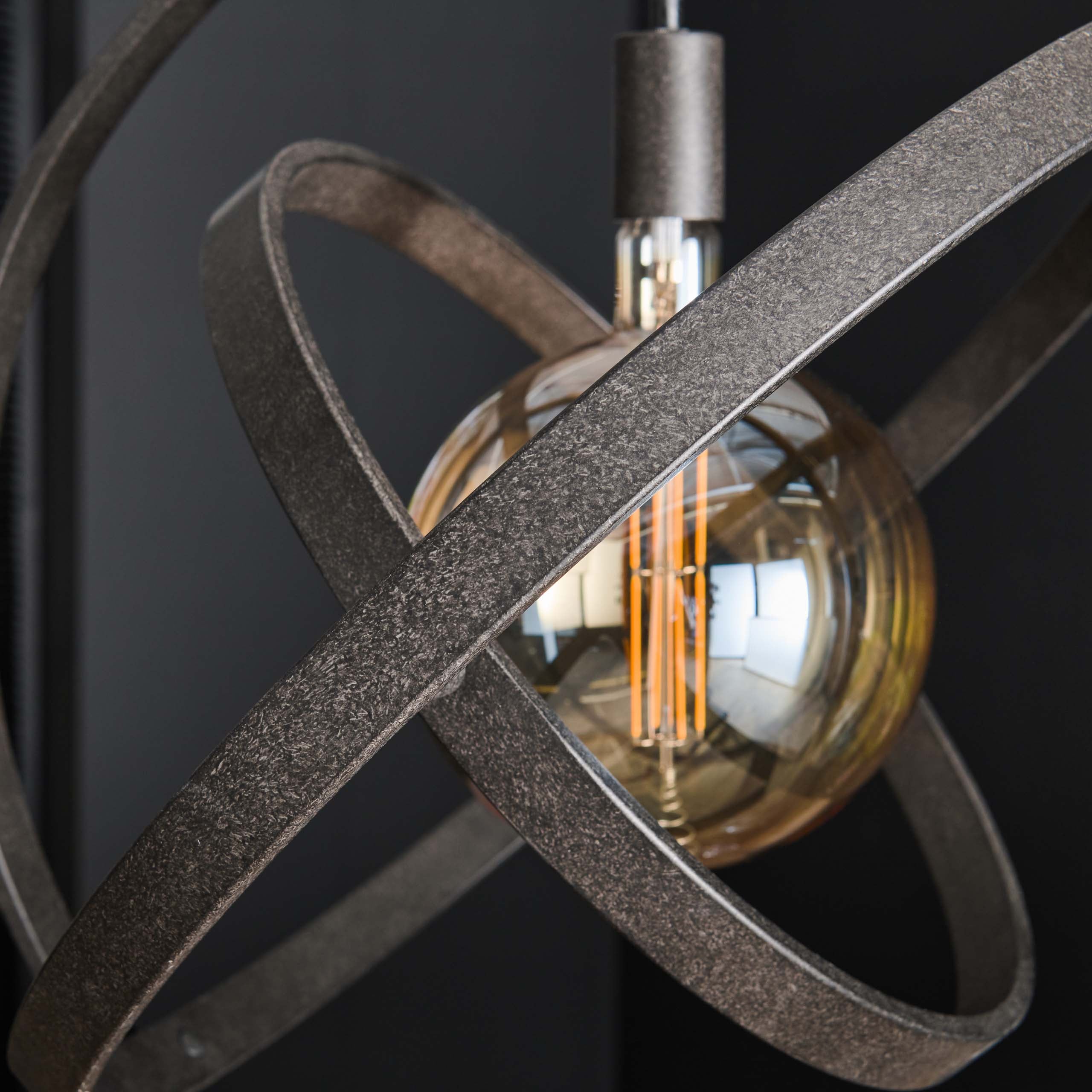 Pendant Light "Orvion" – 1 Light with Sphere Design made of Metal in Black
