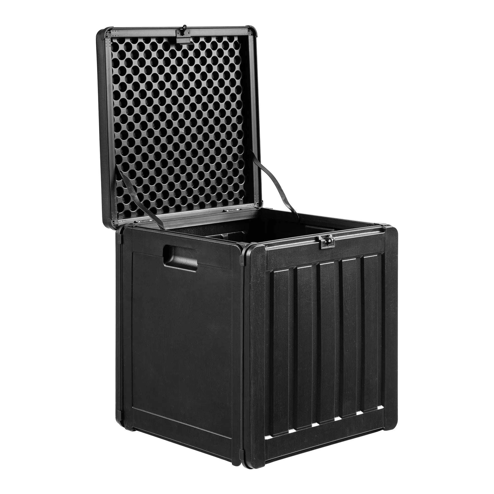 Garden Storage Box Kaldina - in black with lid