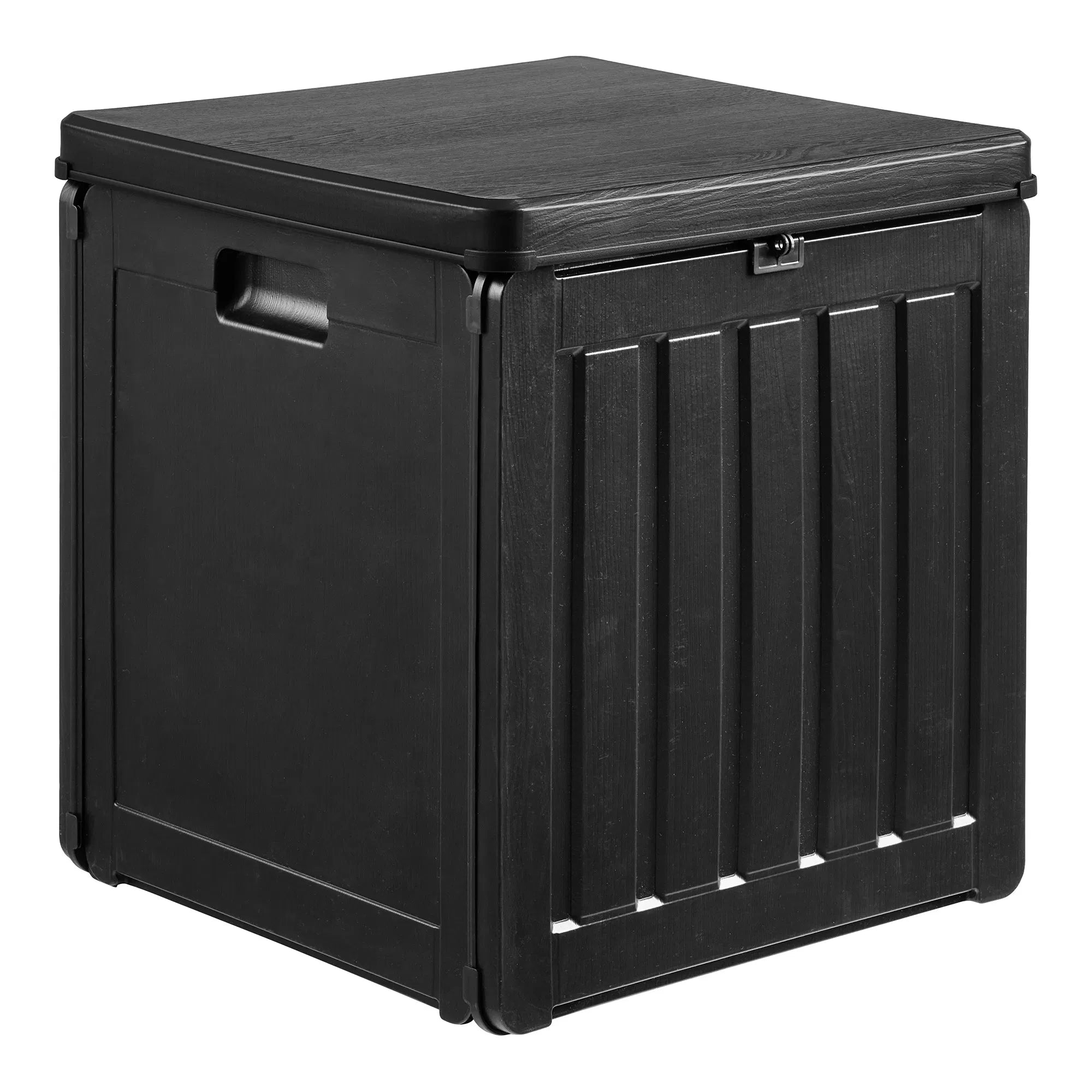 Garden Storage Box Kaldina - in black with lid