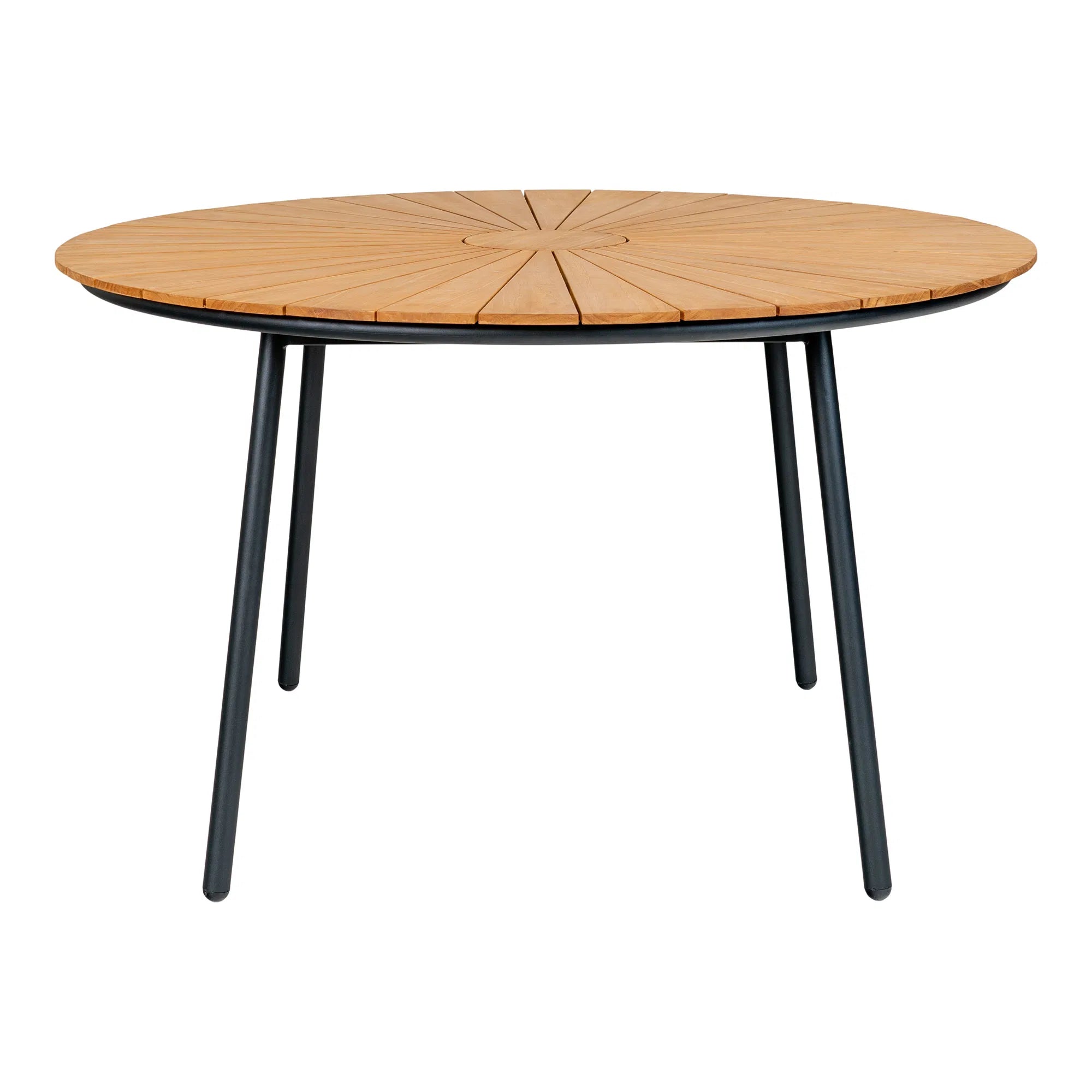 Garden Dining Table Modena – Teak & Metal, ø130 cm
