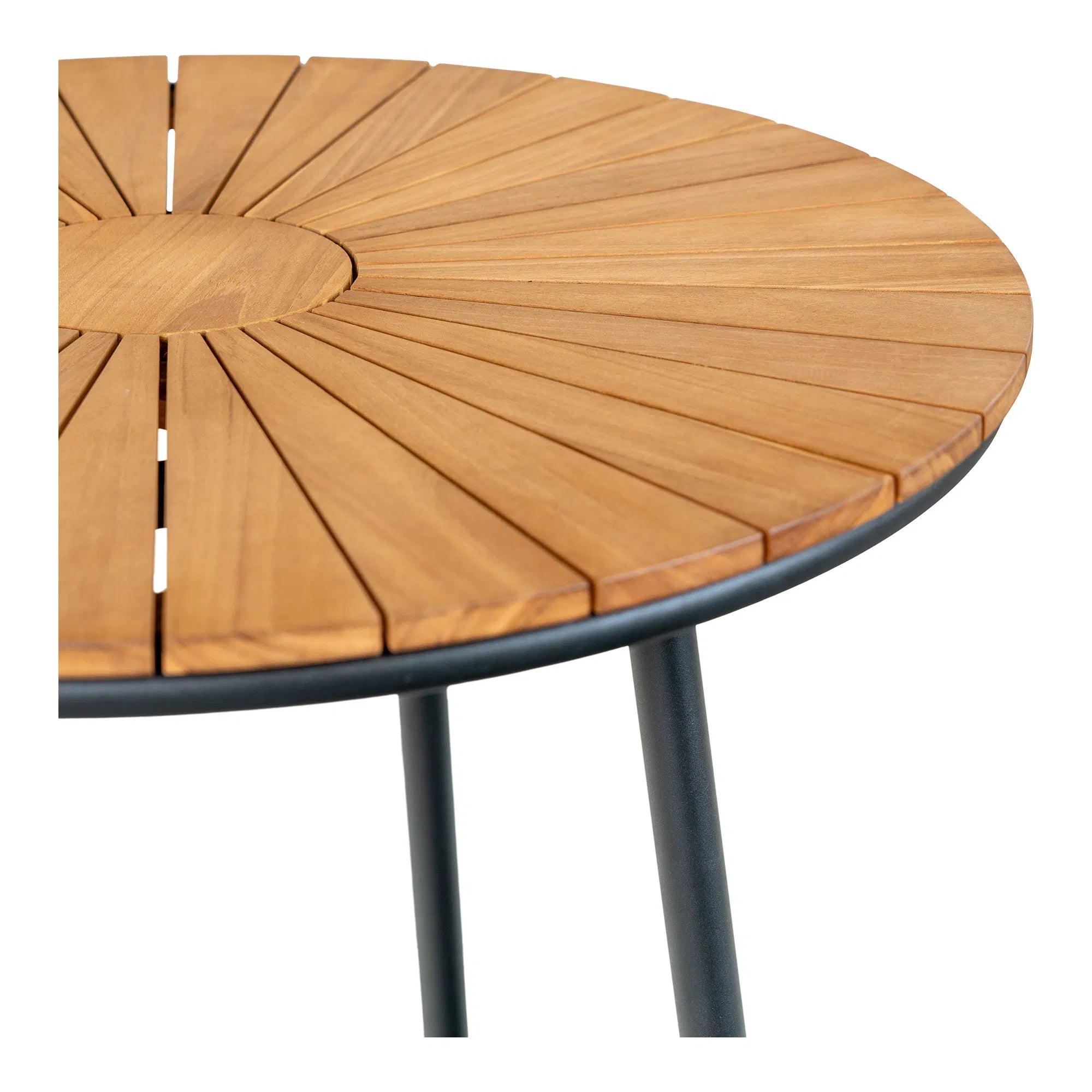 Garden Dining Table Modena – Teak & Metal, ø130 cm