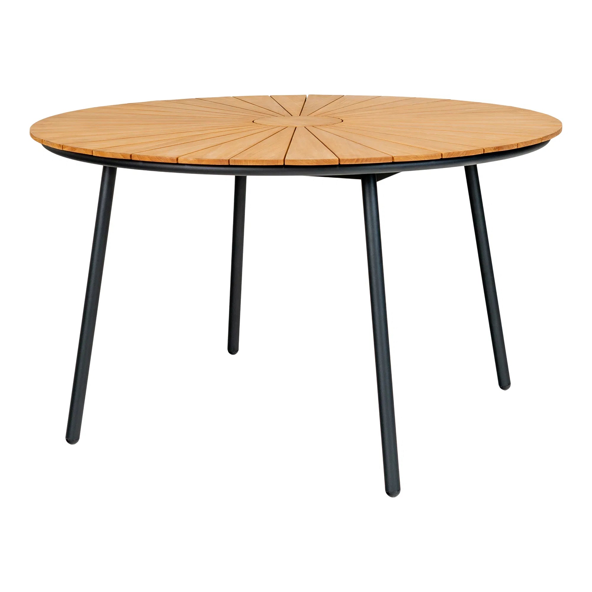 Garden Dining Table Modena – Teak & Metal, ø130 cm
