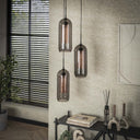 Pendelleuchte Talvira – Gestuft mit 3 Leuchten im Rauchglas-Mesh-Design