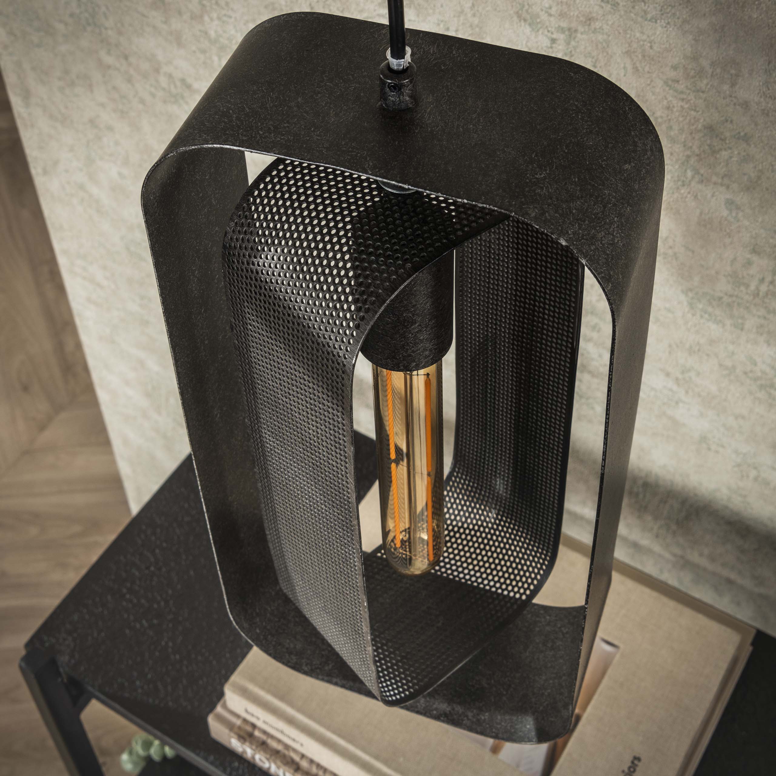 Pendant Light "Evelis" – Tiered with 3 Lights with Rotatable Grid Lampshades