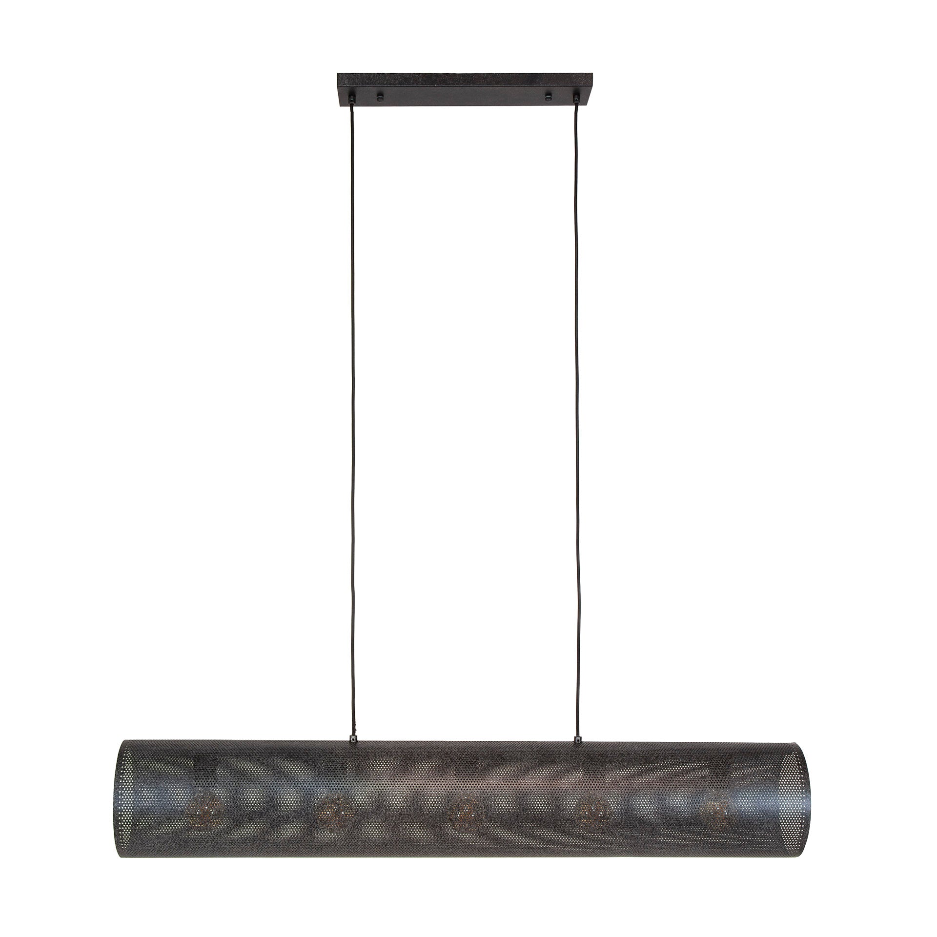 Pendant Light "Nerissa" – With 5 Lights in Horizontal Tube-Mesh Design in Black