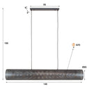 Pendant Light Valeria – With 7 lights in a horizontal tube mesh design in Black