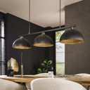 Pendant Light Orvella – 3 metal lights on a support tube with a ribbed surface