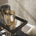 Pendant Light "Calivon – 10 cylindrical glass shades in amber and chrome look