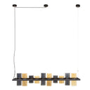 Pendant Light "Calivon – 10 cylindrical glass shades in amber and chrome look