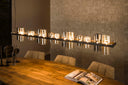 Pendant Light "Melvira – 14 cylindrical glass shades in amber and chrome look