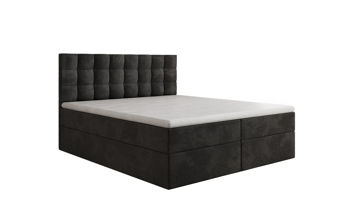 Como box spring bed in corduroy with storage