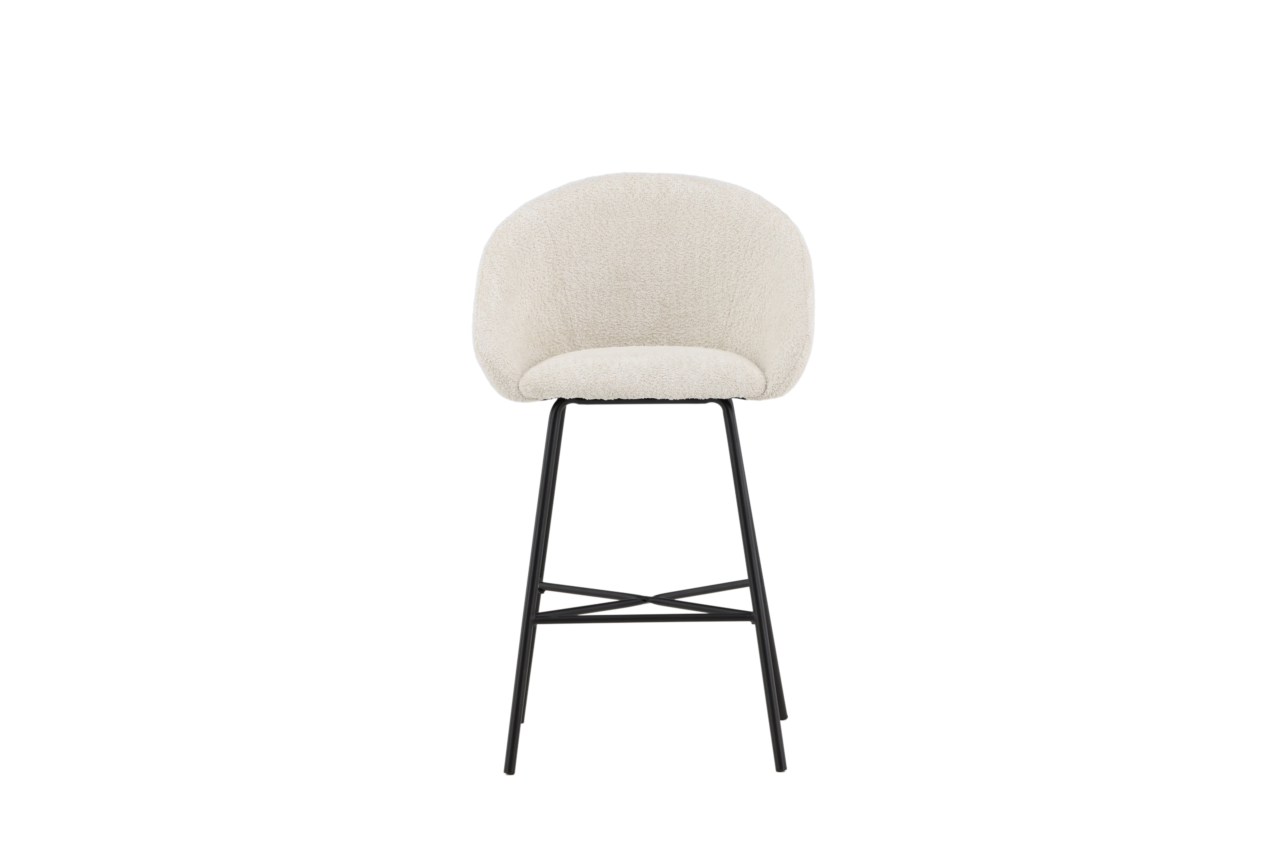 Set of 2 - Zaleno bar stools in White with black frame
