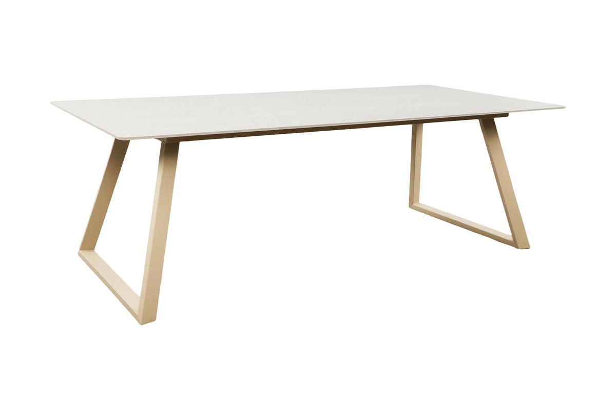 Dining table Mireza - in marble look with beige base