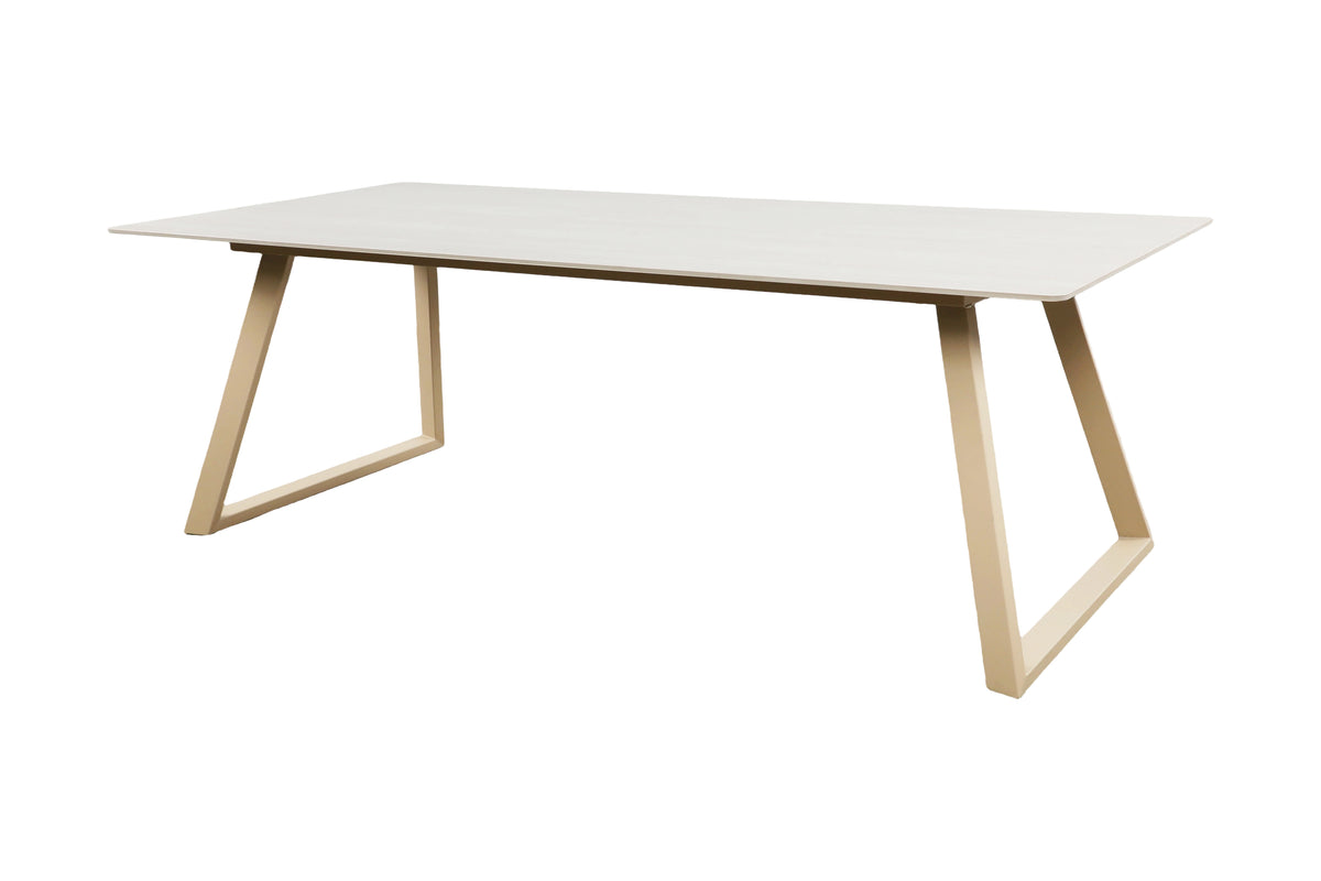 Dining table Mireza - in marble look with beige base