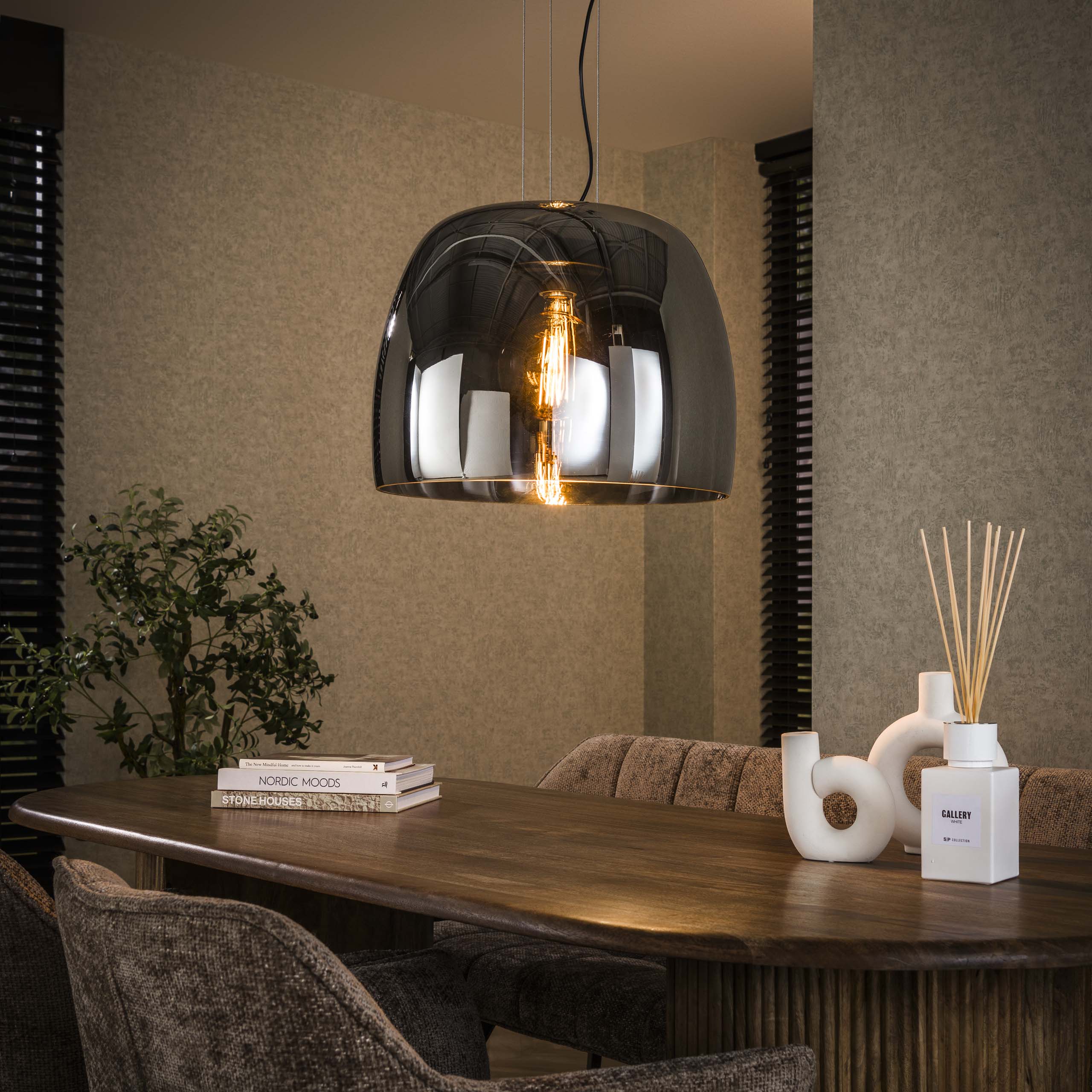 Pendant Lamp "Avernis" – Large Lampshade Available in Amber, Copper, and Chrome Variants