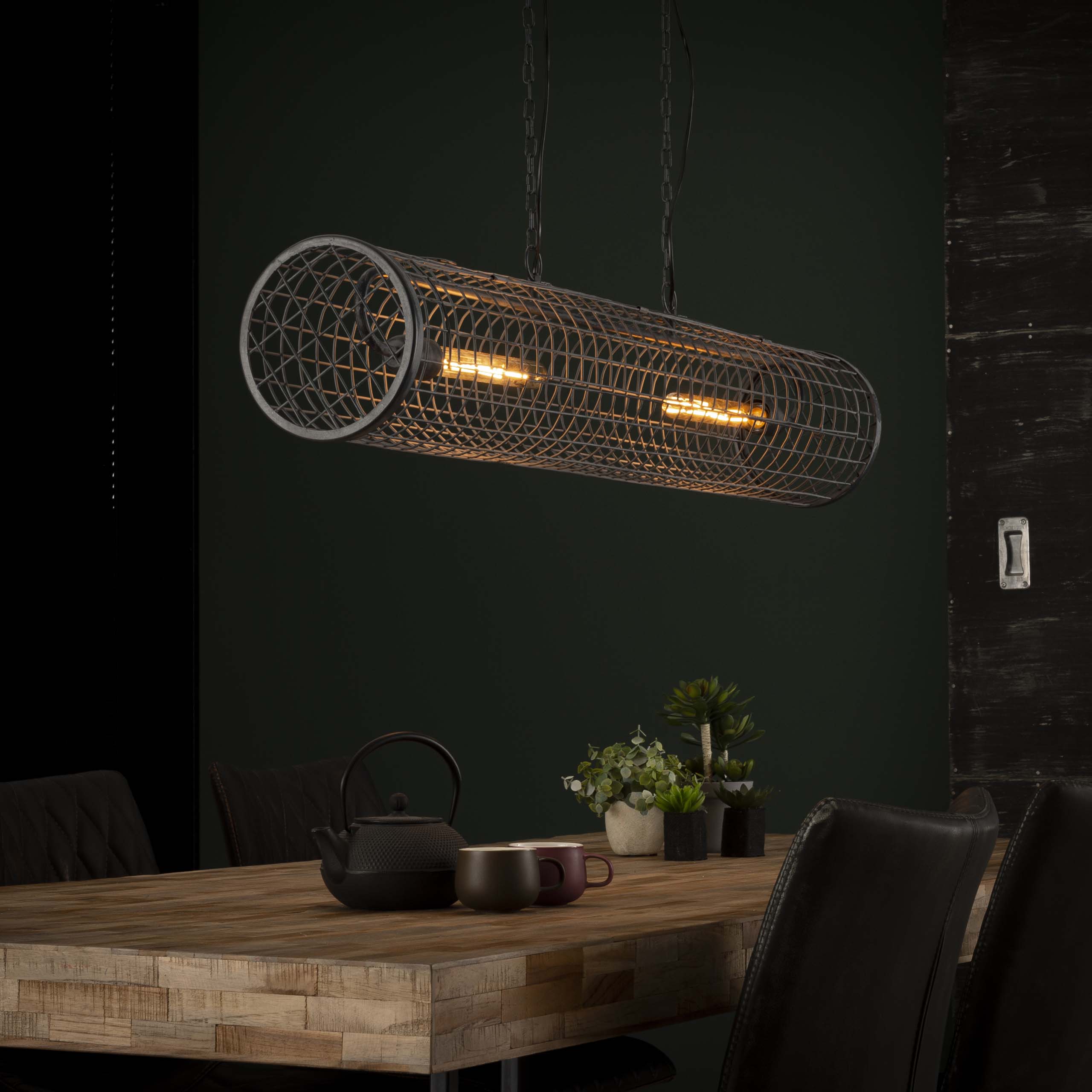 Pendant Lamp "Velanis" – Cylindrical Lamp in Industrial Wire Design