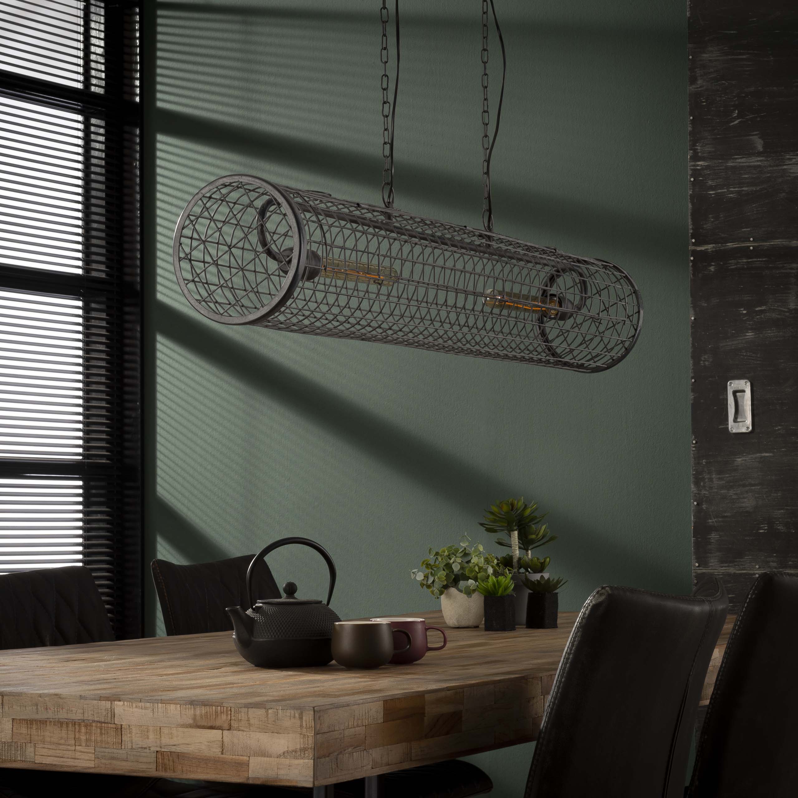 Pendant Lamp "Velanis" – Cylindrical Lamp in Industrial Wire Design