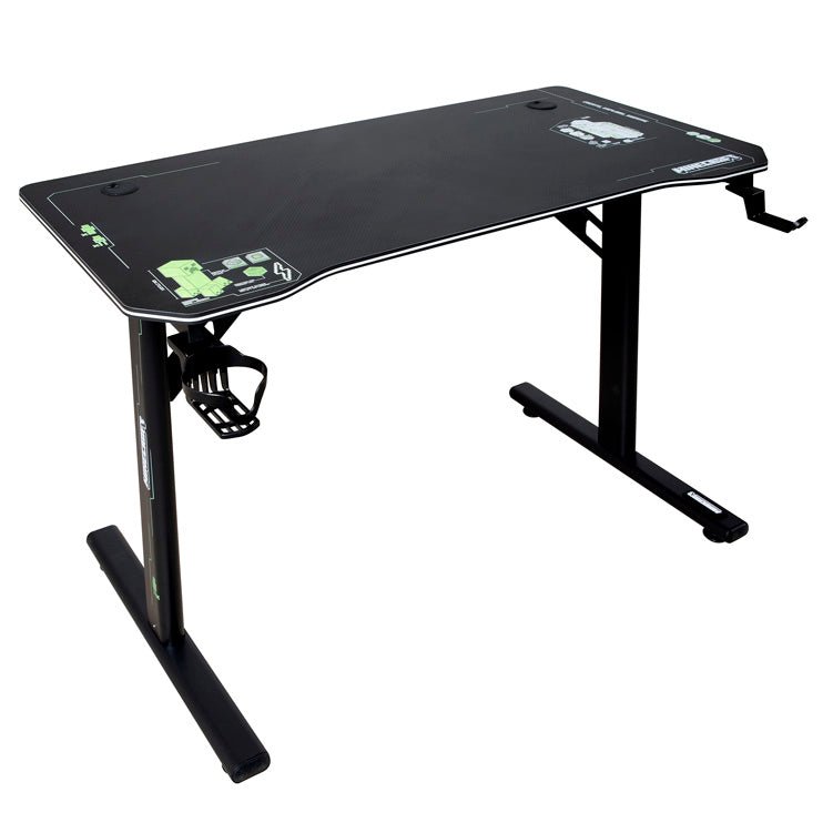 Minecraft gaming desk "Hero" – with cup holder, headset holder & cable channel