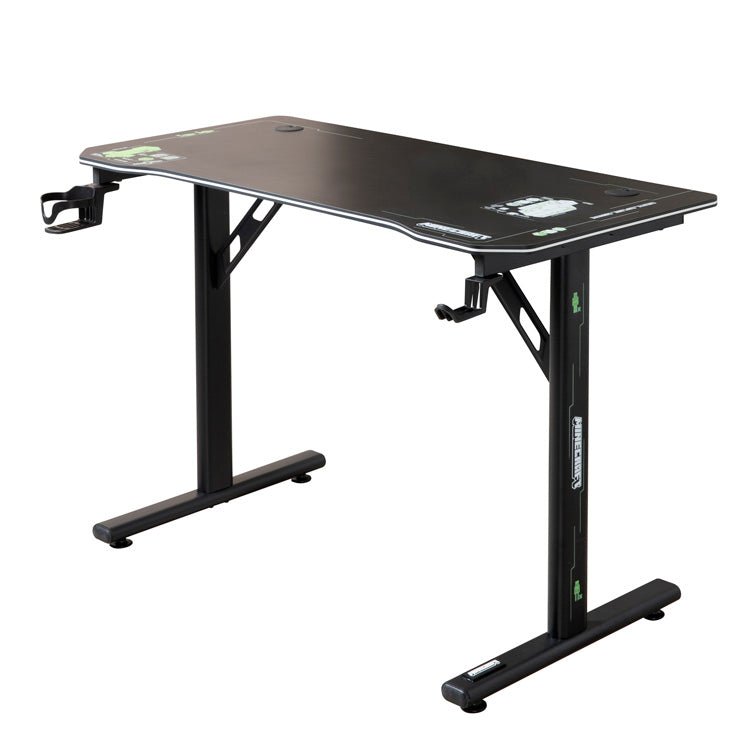 Minecraft gaming desk "Hero" – with cup holder, headset holder & cable channel