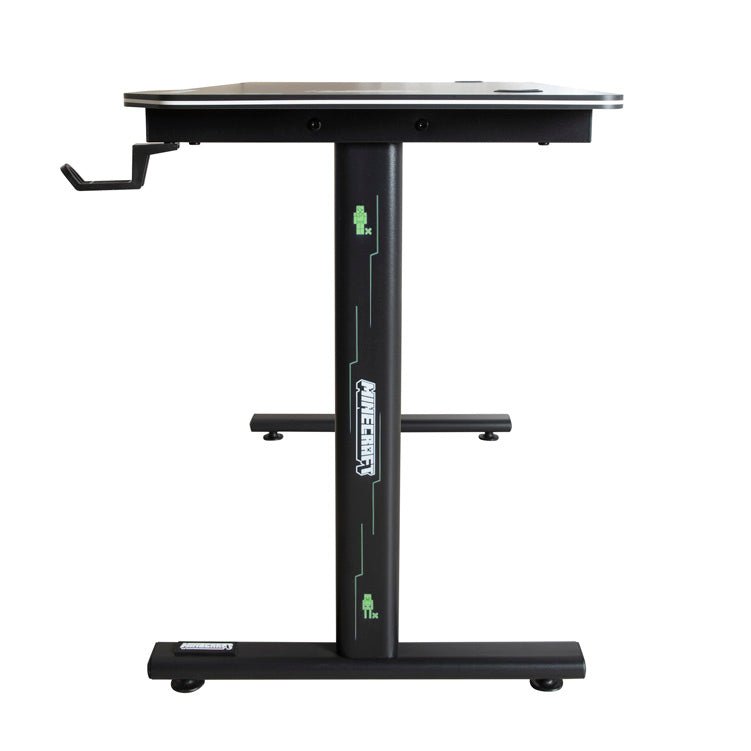 Minecraft gaming desk "Hero" – with cup holder, headset holder & cable channel