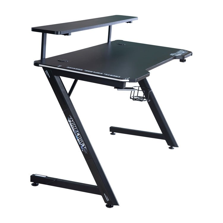 Minecraft gaming desk "Ender" – with monitor shelf, drink holder & headset holder