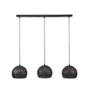 Pendant light "Veloria - With 3 perforated spherical metal shades in Black-Bronze