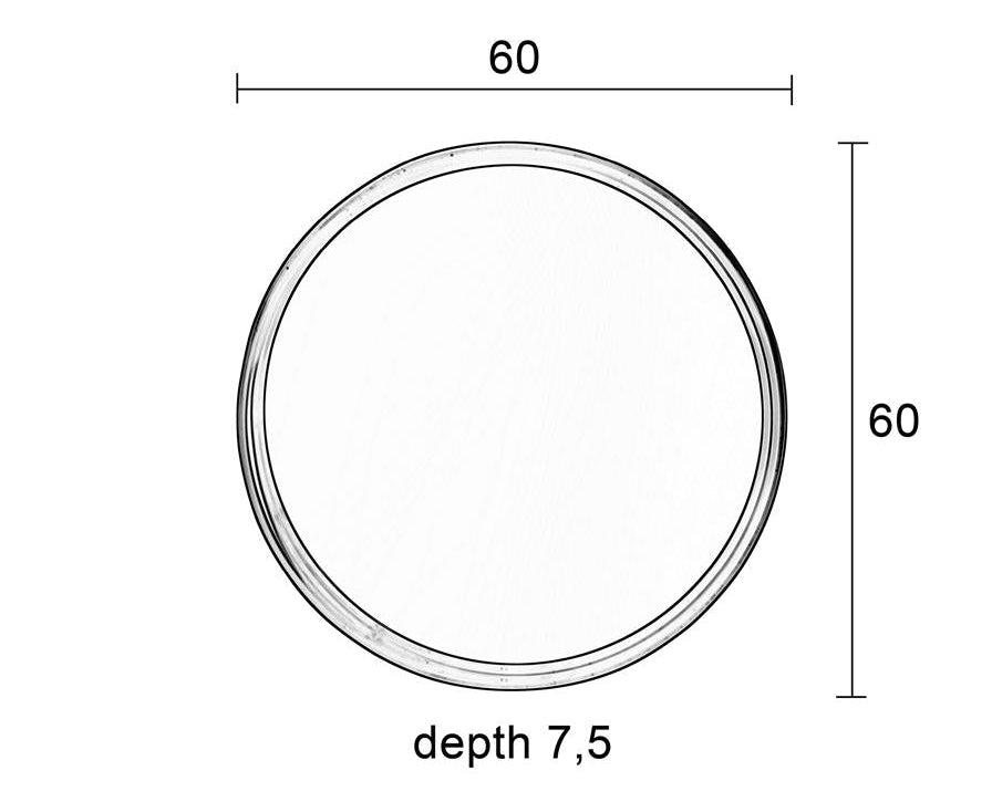 Raj medium mirror – made of steel in Black