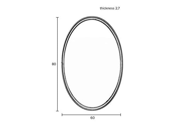 Matz oval mirror M – made of iron in bronze